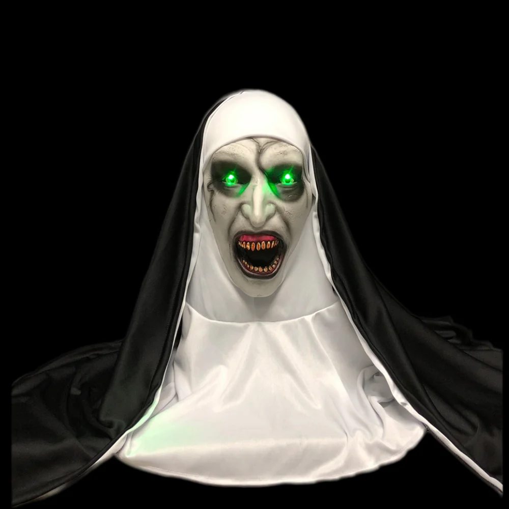 Halloween LED Scary Nun Mask Cosplay Scary latex mask with bandana LED lights Halloween party props Adult deluxe
Halloween LED Scary Nun Mask Cosplay Scary latex mask with bandana LED lights Halloween party props Adult deluxe