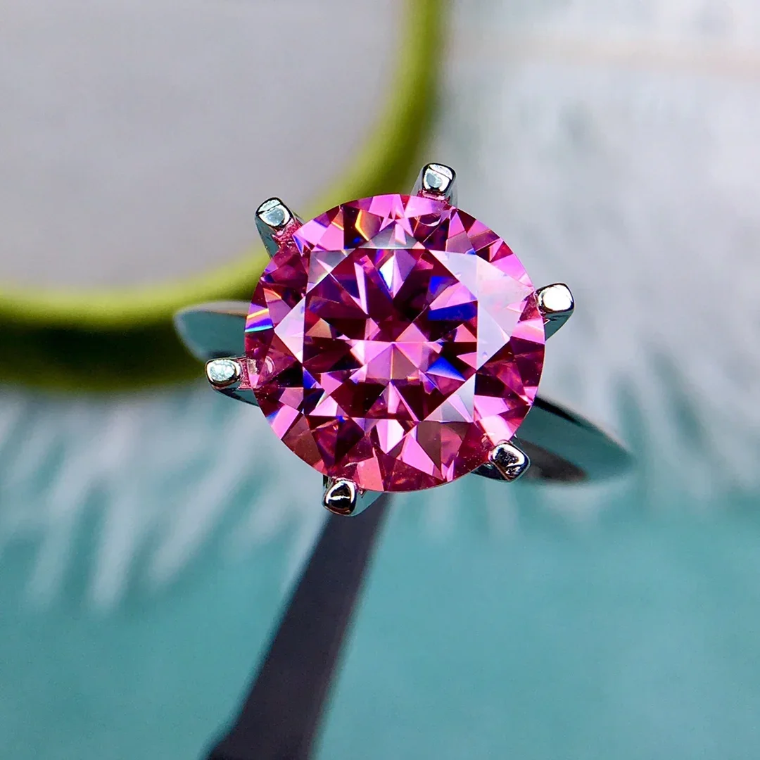 925 Round Brilliant Cut 5 Carat Moissanite Ring Pink Moissanite Ring Classic 6 Prong Gemstone Wedding Ring
925 Round Brilliant Cut 5 Carat Moissanite Ring Pink Moissanite Ring Classic 6 Prong Gemstone Wedding Ring