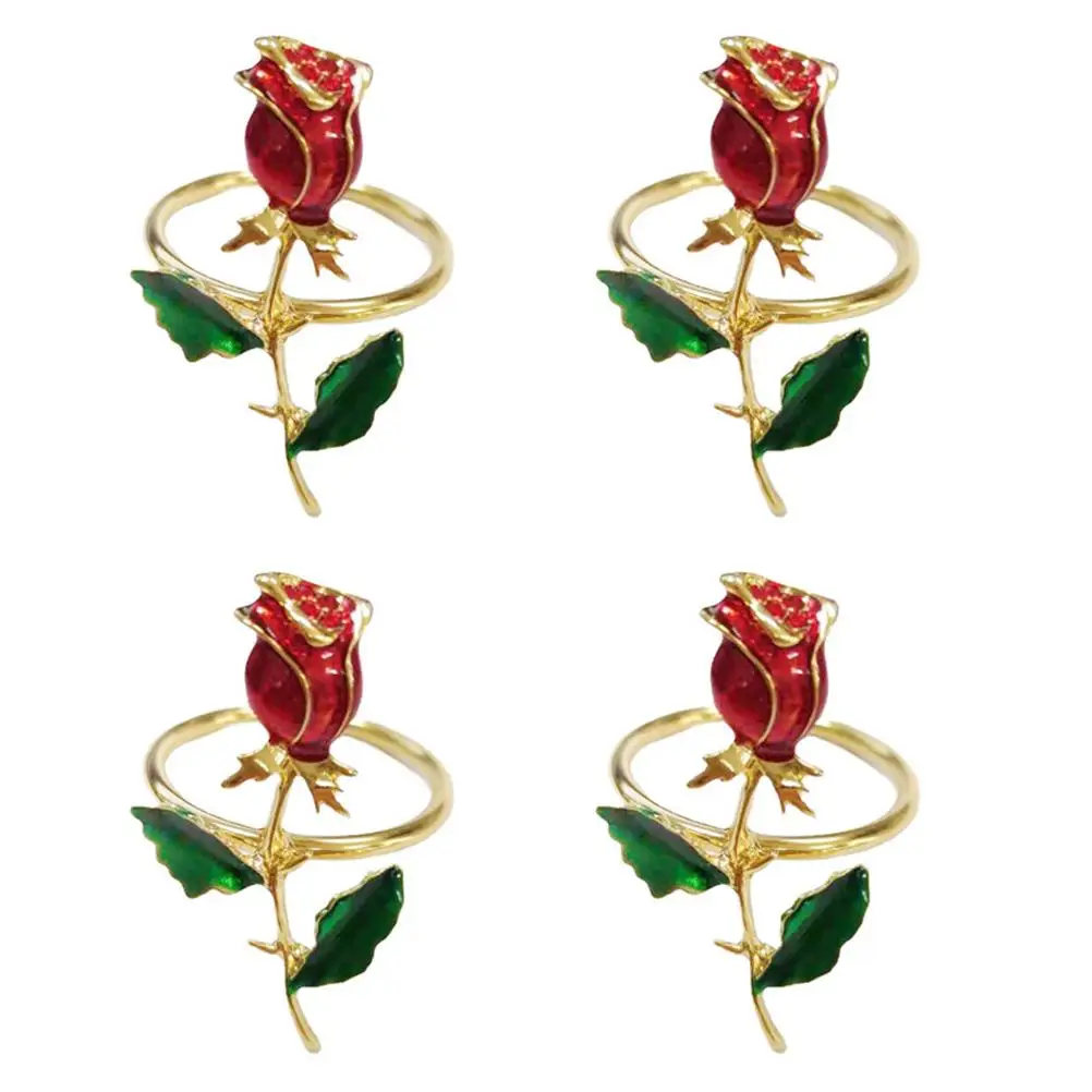 4 Pcs Metal Napkin Ring Table Holders Rose Design Dining Buckle Reusable Party Banquet Kitchen Barware
4 Pcs Metal Napkin Ring Table Holders Rose Design Dining Buckle Reusable Party Banquet Kitchen Barware