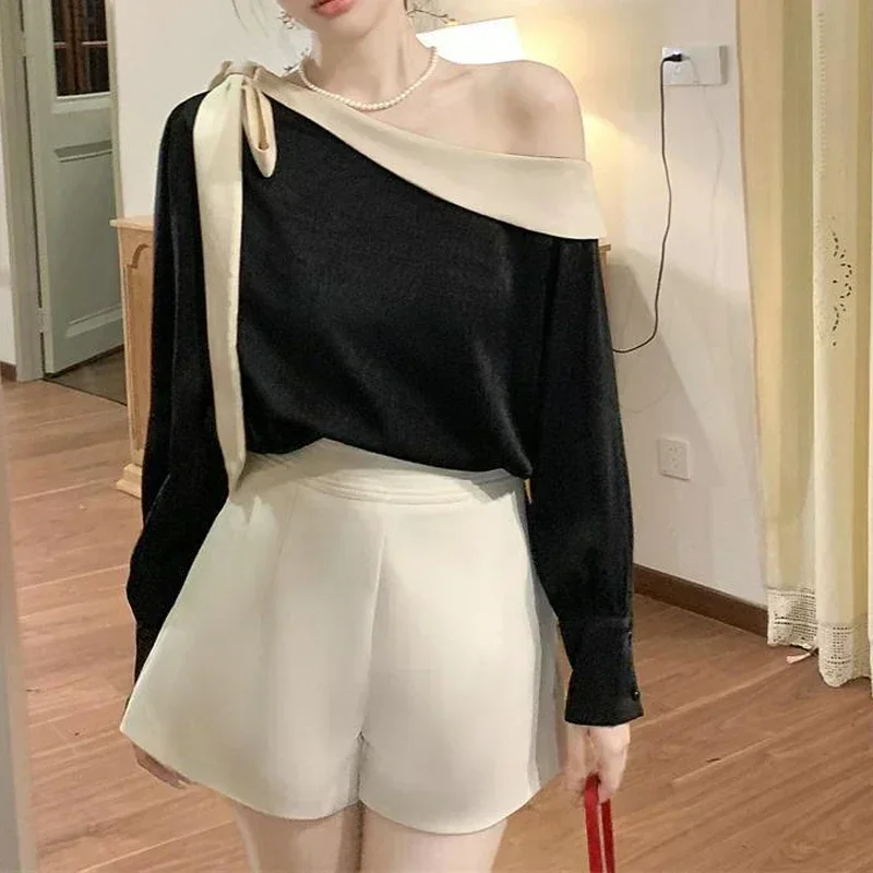 Bow Contrast Patchwork Elegant Blouse Women Clothing Spring Autumn 2025 Long Sleeve Loose Temperament Shirt Tops Fashion Korean
Bow Contrast Patchwork Elegant Blouse Women Clothing Spring Autumn 2025 Long Sleeve Loose Temperament Shirt Tops Fashion Korean