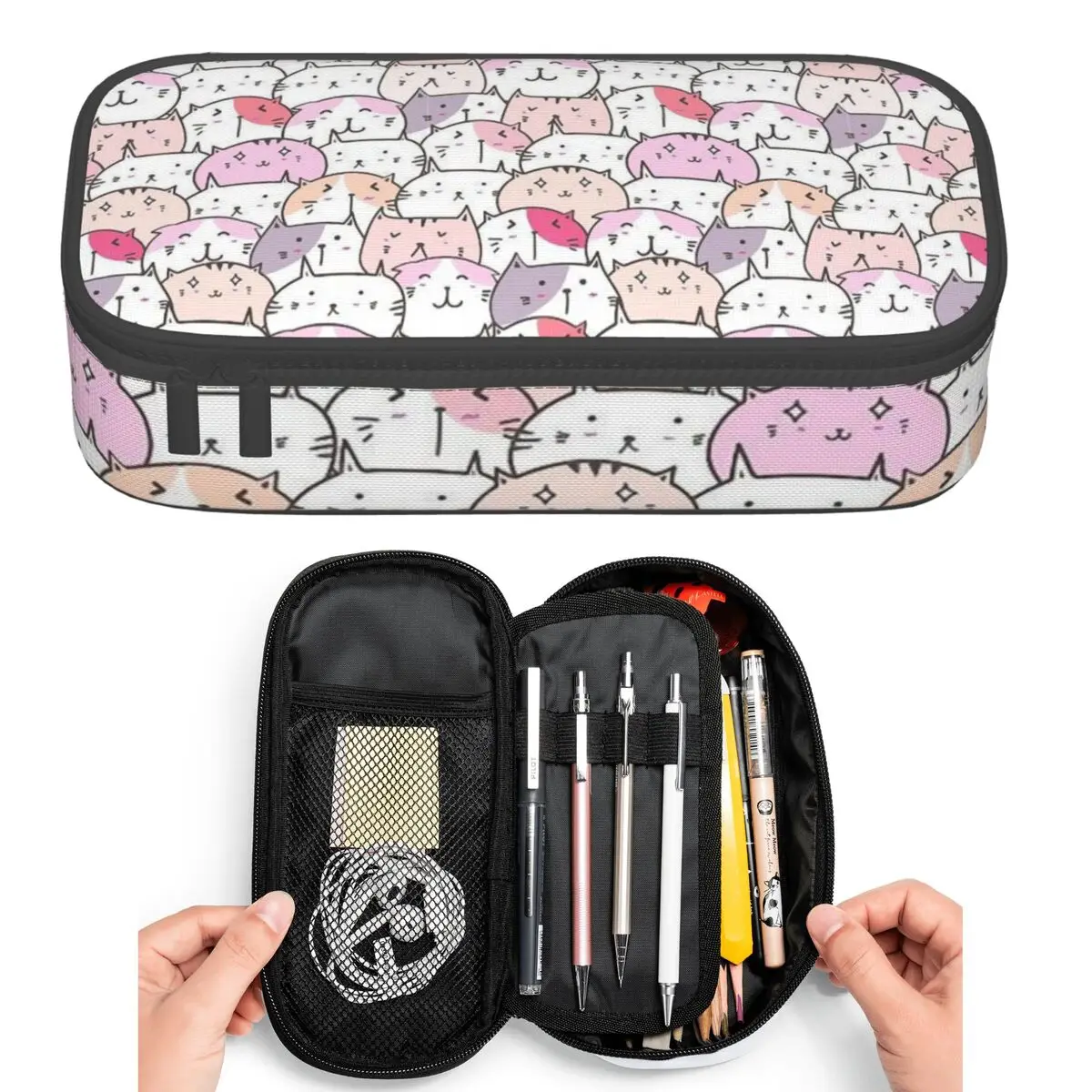 Розовые пеналы с милым рисунком котят для студентов, большая сумка-пенал для ручек и карандашей, органайзер для канцелярии
Розовые пеналы с милым рисунком котят для студентов, большая сумка-пенал для ручек и карандашей, органайзер для канцелярии
