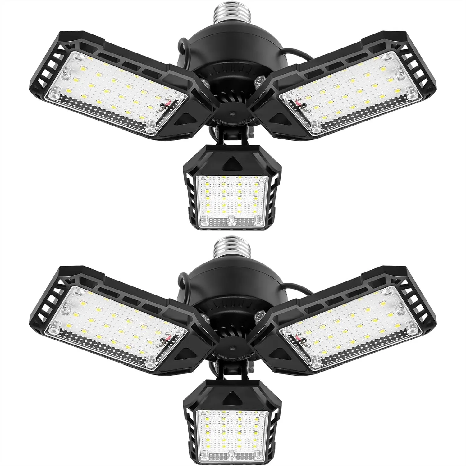 LED Garage Lights 2 Pack 80W 8000LM 6500K with 3 Deformable Panels for Garage Workshop Basement E26 E27
LED Garage Lights 2 Pack 80W 8000LM 6500K with 3 Deformable Panels for Garage Workshop Basement E26 E27