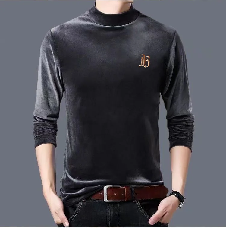 Бархатный утолщенный свитер с золотой флисовой вышивкой, минимализм, однотонная футболка с полувысоким воротником
Бархатный утолщенный свитер с золотой флисовой вышивкой, минимализм, однотонная футболка с полувысоким воротником