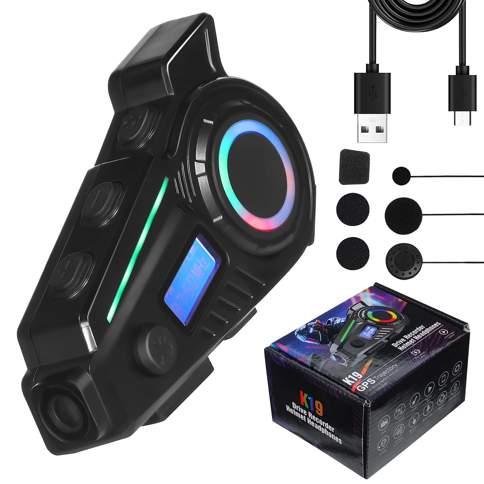 Motorcycle Headset Speakers with Mics - Wifi/Hands-Free Call/Music/GPS/ IP65 Waterproof Helmet Headset - Motorcycle Headphone with Lights (English)
Motorcycle Headset Speakers with Mics - Wifi/Hands-Free Call/Music/GPS/ IP65 Waterproof Helmet Headset - Motorcycle Headphone with Lights (English)