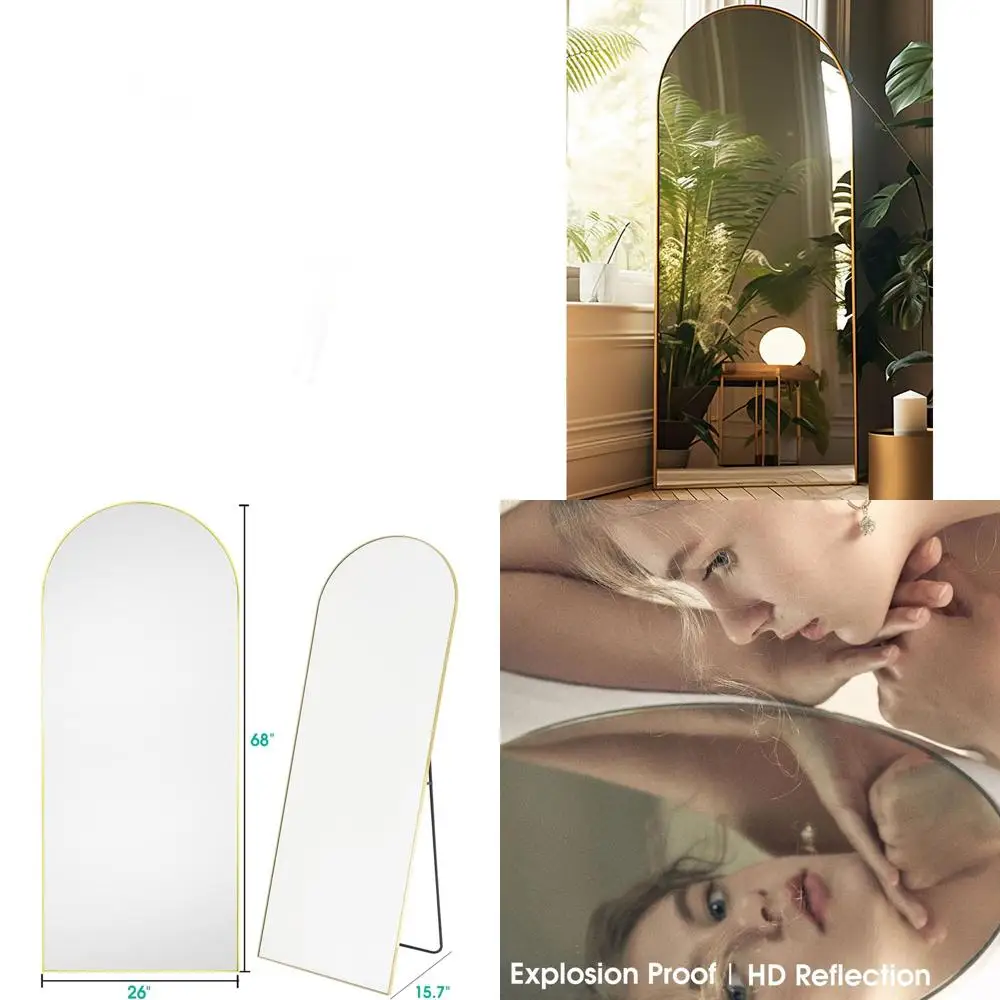 Floor Standing Arched Mirror, 26x68 Oversized Full-Length Mirror, Freestanding Wall Mirror for Bedroom or Living Room, Gold
Floor Standing Arched Mirror, 26x68 Oversized Full-Length Mirror, Freestanding Wall Mirror for Bedroom or Living Room, Gold