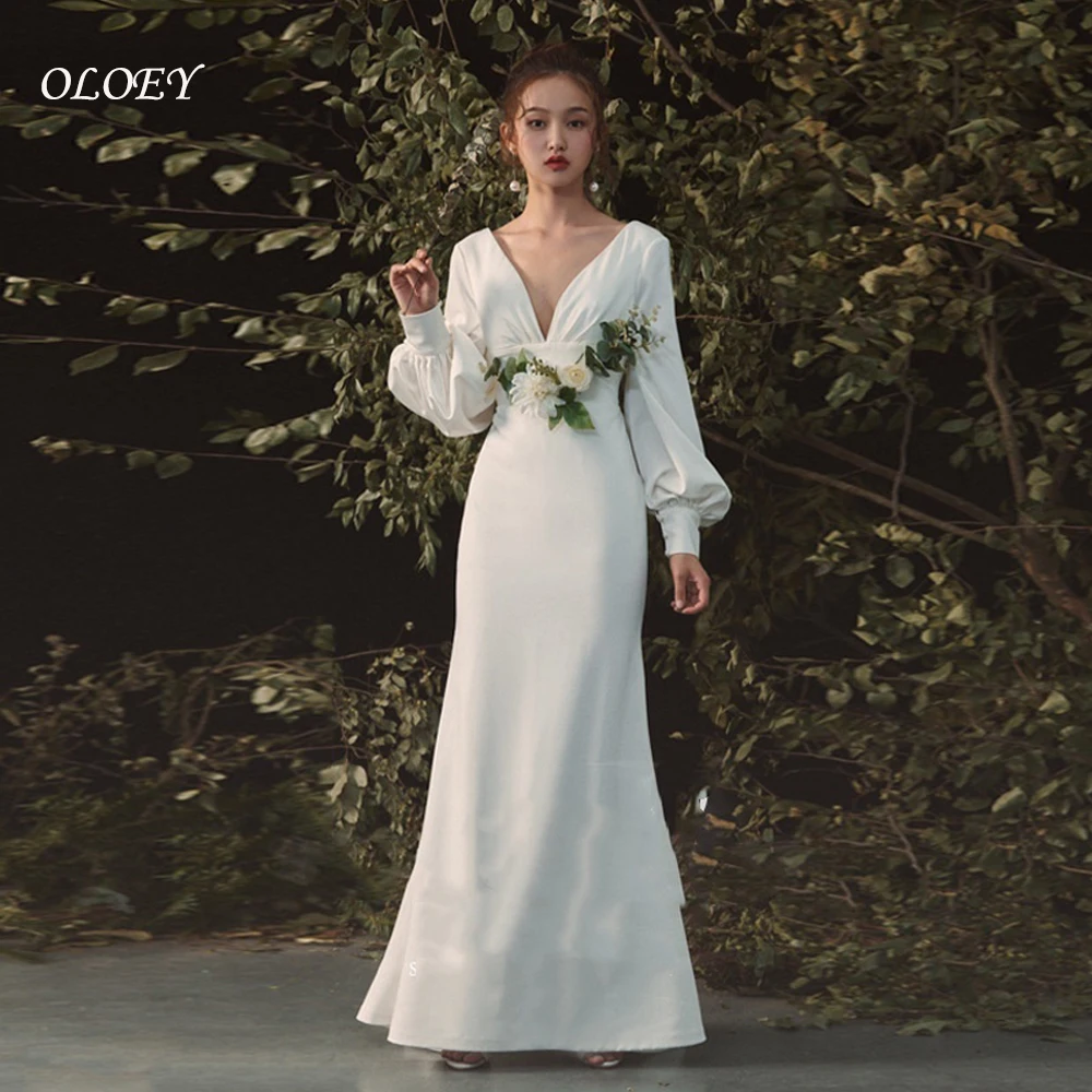 OLOEY Classic Mermaid Trumpet Korea Wedding Dress Photo Shoot Full Sleeve Bridal Gown V-Neck Ankle-Length Backless Customized
OLOEY Classic Mermaid Trumpet Korea Wedding Dress Photo Shoot Full Sleeve Bridal Gown V-Neck Ankle-Length Backless Customized