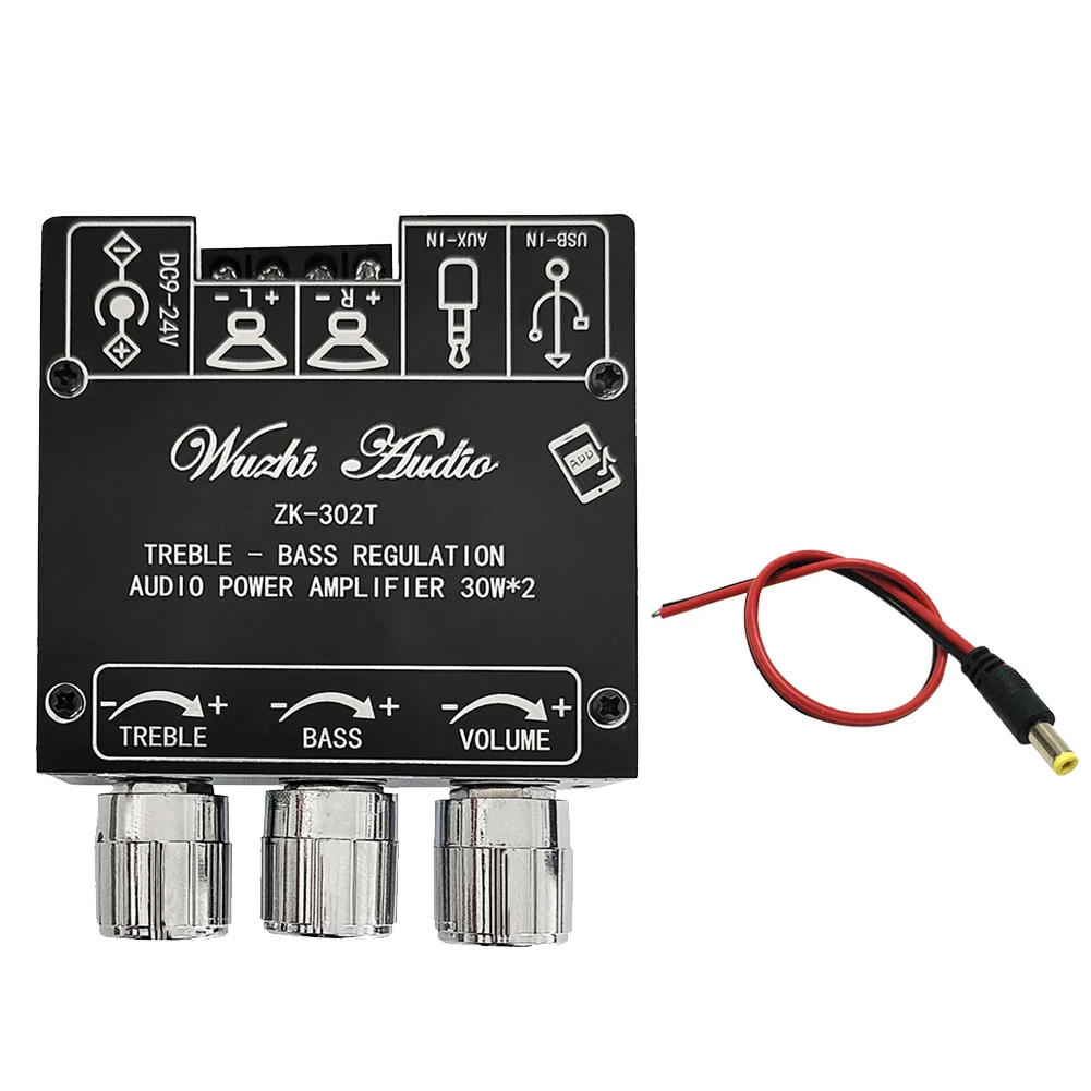 ZK-302T Bluetooth плата цифрового усилителя с кабелем постоянного тока 30 Вт + 30 Вт 2,0 стерео двухканальный с аудио модулем
ZK-302T Bluetooth плата цифрового усилителя с кабелем постоянного тока 30 Вт + 30 Вт 2,0 стерео двухканальный с аудио модулем