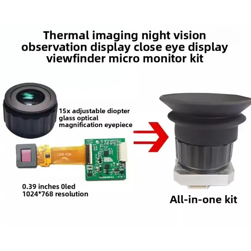 OLED Micro Display Kit 1024x768 Color EVF Viewfinder with 15x Optical Eyepiece
OLED Micro Display Kit 1024x768 Color EVF Viewfinder with 15x Optical Eyepiece