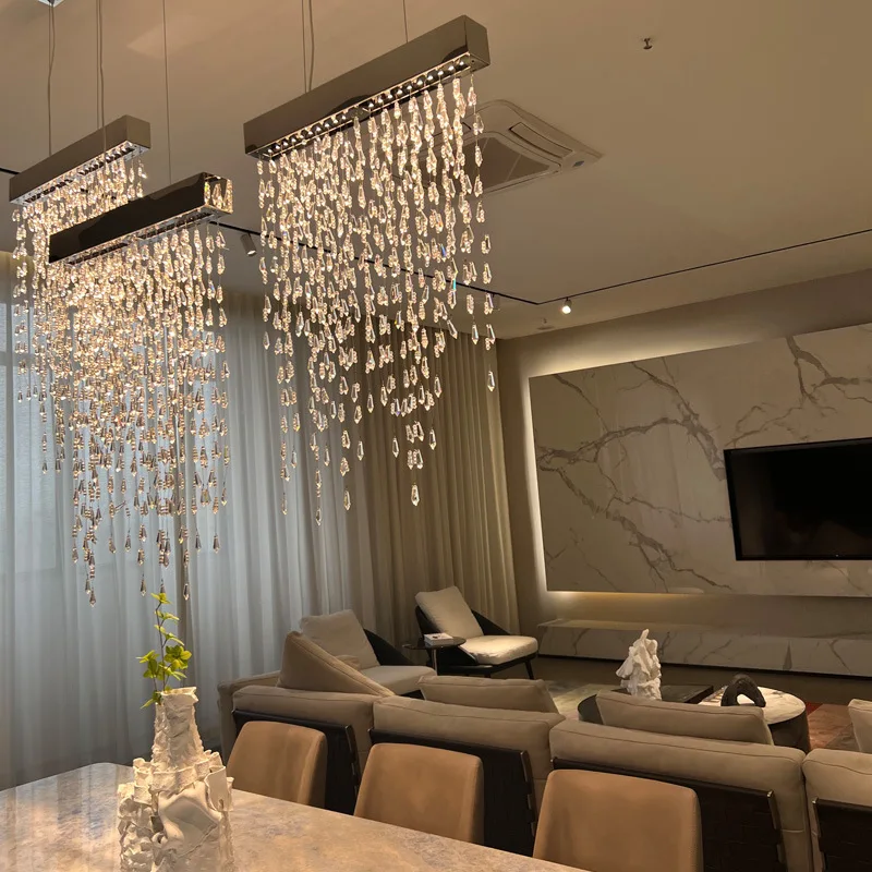 Crystal chandelier entrance partition dining table bar modern simple designer restaurant lighting cross-border
Crystal chandelier entrance partition dining table bar modern simple designer restaurant lighting cross-border