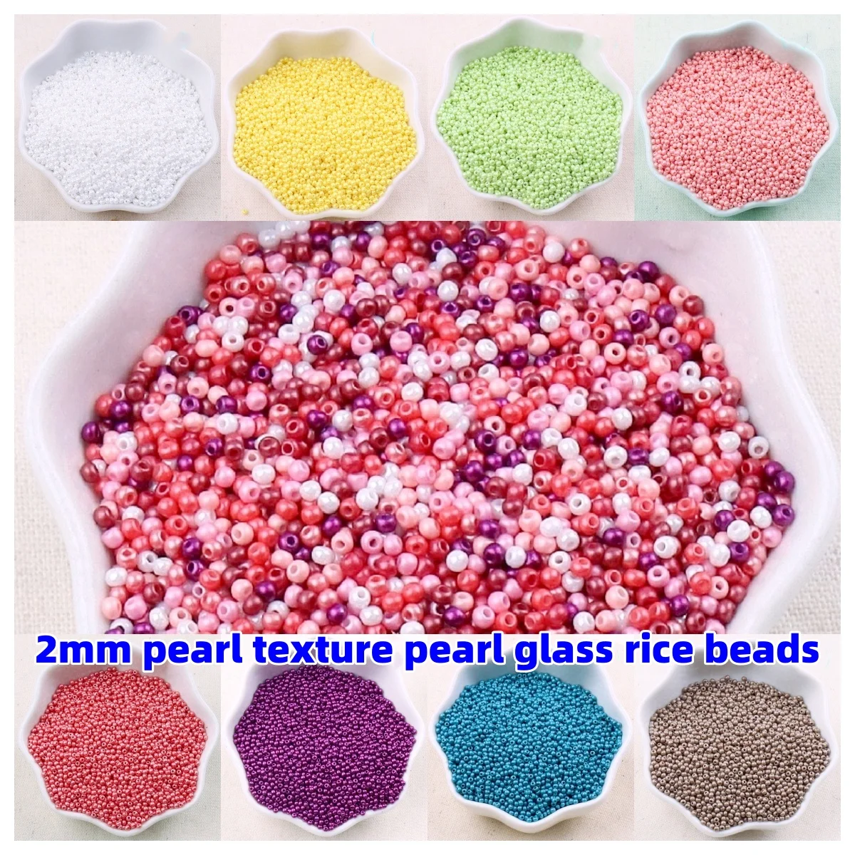 High quality 2mm uniform pearl texture pearl glass rice bead bracelet necklace jewelry handmade bead material
High quality 2mm uniform pearl texture pearl glass rice bead bracelet necklace jewelry handmade bead material
