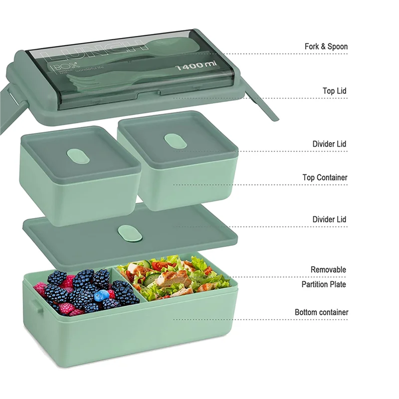 ABXF-2X Bento Box Kit, 47,35 унций Bento Box для взрослых, ланч-бокс, 3 отделения Bento Lunch Box, контейнеры для приготовления еды, зеленые
ABXF-2X Bento Box Kit, 47,35 унций Bento Box для взрослых, ланч-бокс, 3 отделения Bento Lunch Box, контейнеры для приготовления еды, зеленые