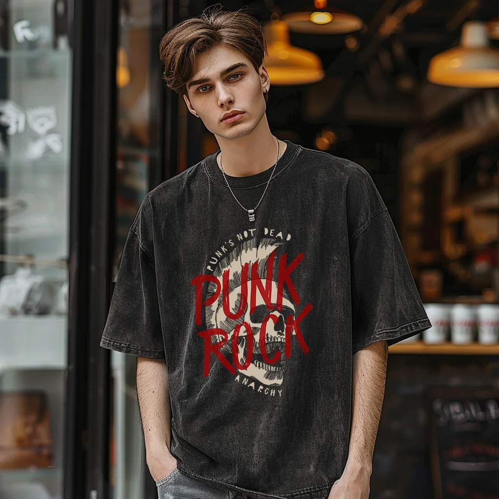 Vintage Washed T Shirts, Punk Rock Skull Printed T Shirt Men, Harajuku Oversize Tee Retro Couple Cotton Unisex Y2k Streetwear.
Vintage Washed T Shirts, Punk Rock Skull Printed T Shirt Men, Harajuku Oversize Tee Retro Couple Cotton Unisex Y2k Streetwear.