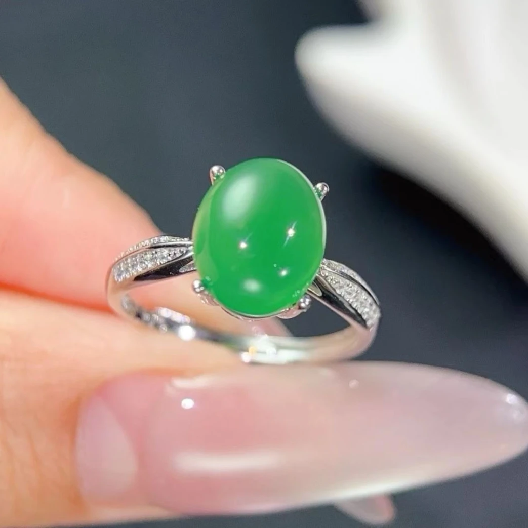 925 Silver Natural Chalcedony Ring with Certificate 8x10mm Green Chalcedony Jewelry Gold Plated Green Gemstone Jewelry
925 Silver Natural Chalcedony Ring with Certificate 8x10mm Green Chalcedony Jewelry Gold Plated Green Gemstone Jewelry