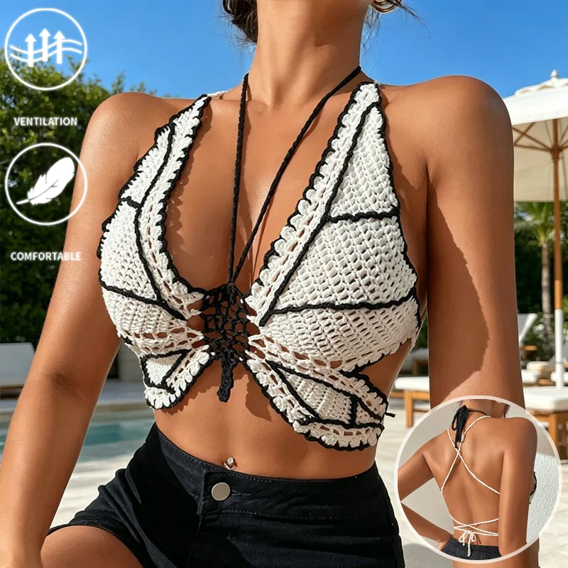 Handmade Crochet Bikini Sexy Hot Women Swimsuit Classic White Black Pure Color Knitting Beach Vacation Summer Trend
Handmade Crochet Bikini Sexy Hot Women Swimsuit Classic White Black Pure Color Knitting Beach Vacation Summer Trend
