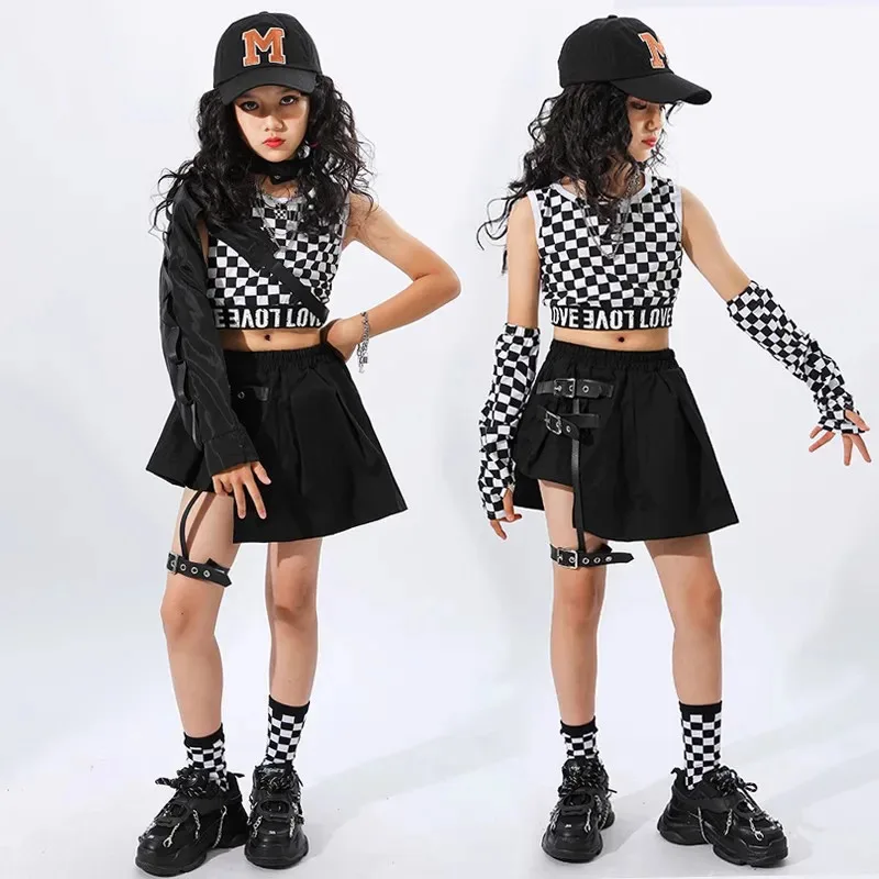 COSda@Girls Hip Hop Plaid Crop Top Black Skirt Children Streetwear Clothes Sets Street Dance T-shirt Kids Jazz CostumeCOSda@
COSda@Girls Hip Hop Plaid Crop Top Black Skirt Children Streetwear Clothes Sets Street Dance T-shirt Kids Jazz CostumeCOSda@