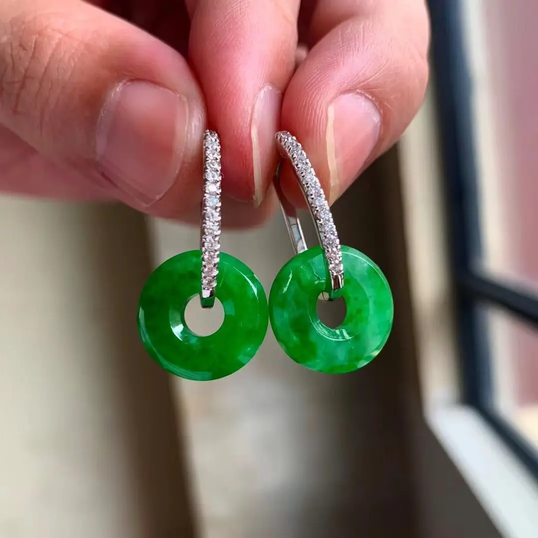 Natural chalcedony Full Diamond Green Circular earrings for women silver 925 fine Vintage New in Drop Earring Wedding Jewelry
Natural chalcedony Full Diamond Green Circular earrings for women silver 925 fine Vintage New in Drop Earring Wedding Jewelry