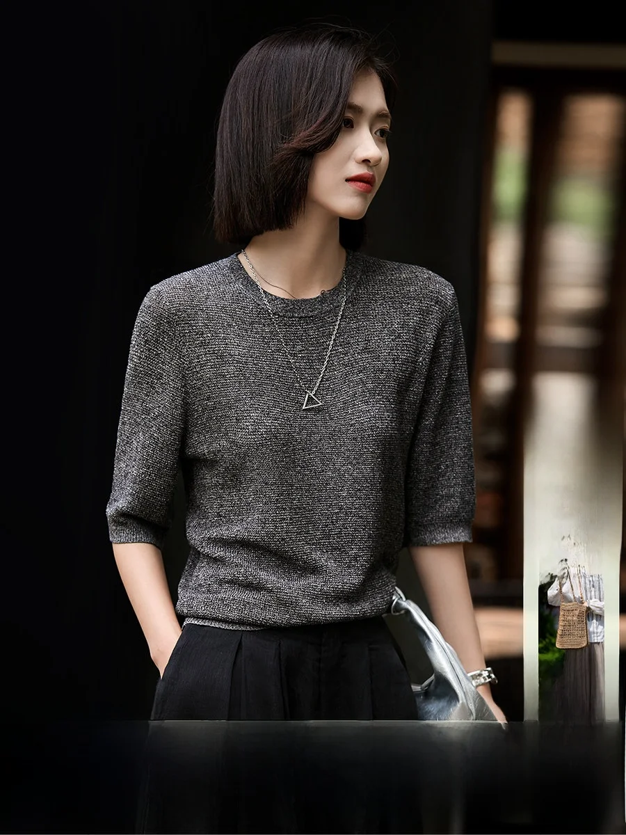 Легкий дышащий трикотажный топ Xhange из льна и вискозы, простой повседневный стиль для офиса и поездок, мода лето 2026
Легкий дышащий трикотажный топ Xhange из льна и вискозы, простой повседневный стиль для офиса и поездок, мода лето 2026