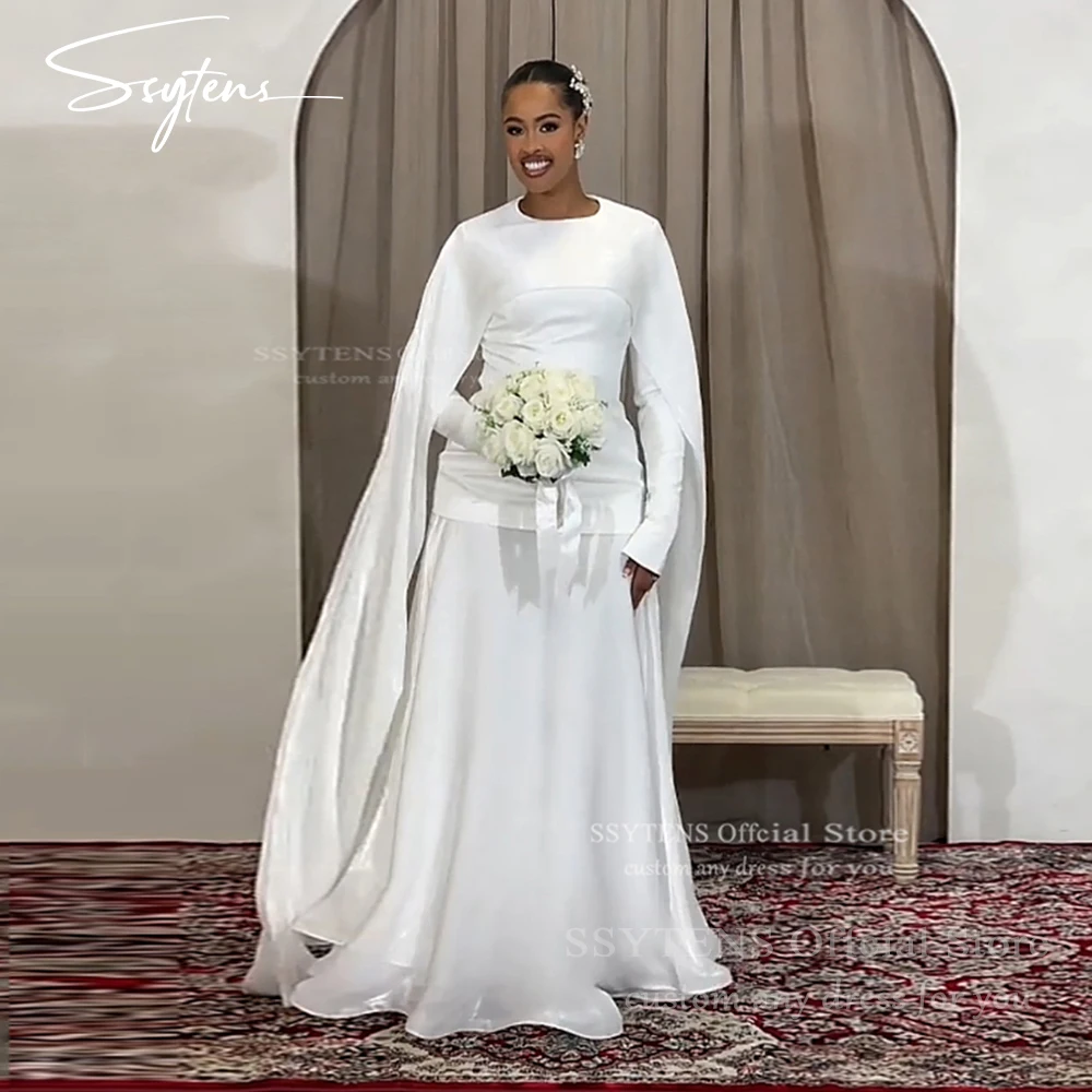 SSYTENS Modest Simple Wedding Dresses for Brides O Neck Cape Formal Wedding Gowns White Customized Simple Long Bridal Dresses
SSYTENS Modest Simple Wedding Dresses for Brides O Neck Cape Formal Wedding Gowns White Customized Simple Long Bridal Dresses