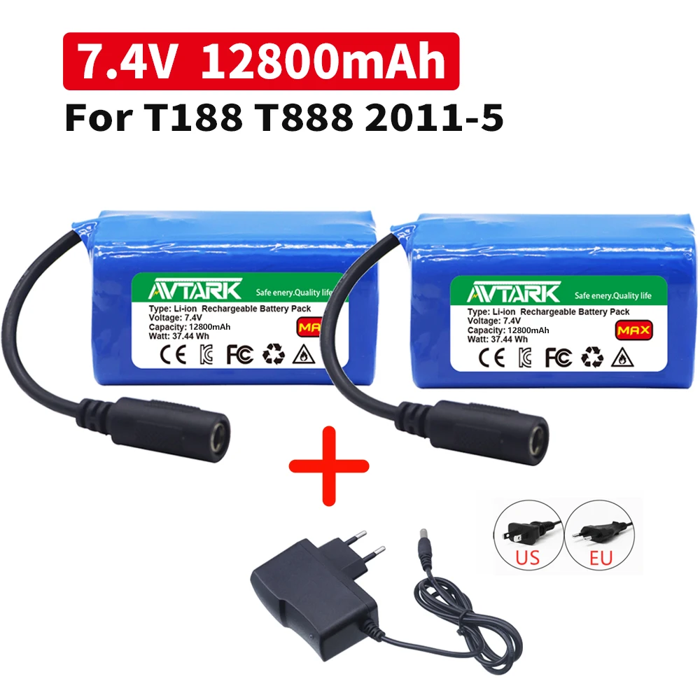 7.4V 12800mAh 6.8Ah Battery For T188 888 2011-5 V007 C18 H18 So on Remote Control RC Fishing Bait Boat Parts 1/3pcs with charger
7.4V 12800mAh 6.8Ah Battery For T188 888 2011-5 V007 C18 H18 So on Remote Control RC Fishing Bait Boat Parts 1/3pcs with charger
