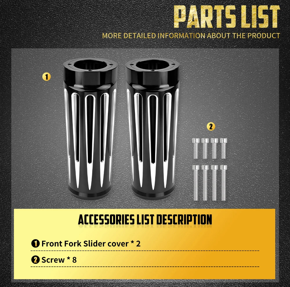 Motorcycle Front Fork Boots Slider Cover 2" Extended Shock Absorber For Harley Touring Street Electra Road Glide Road King 80-23
Motorcycle Front Fork Boots Slider Cover 2" Extended Shock Absorber For Harley Touring Street Electra Road Glide Road King 80-23