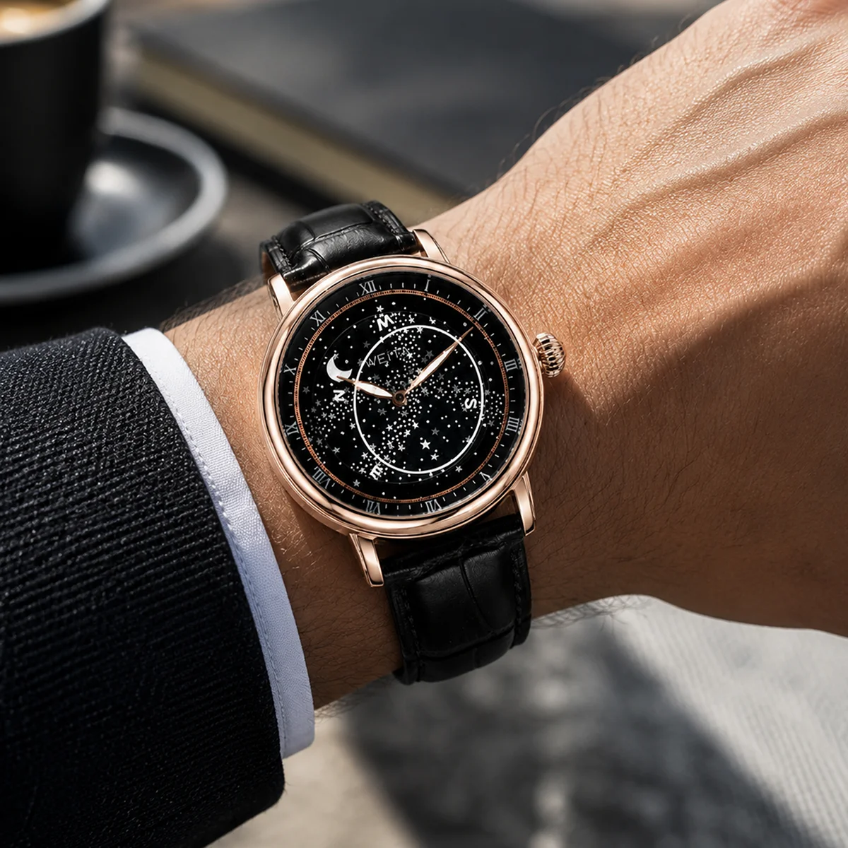 OBLVLO Superb Men's Rose Gold Starry Sky Automatic Mechanical Watch Classic Fashion Calf Leather Strap Simple Design WTA3398
OBLVLO Superb Men's Rose Gold Starry Sky Automatic Mechanical Watch Classic Fashion Calf Leather Strap Simple Design WTA3398