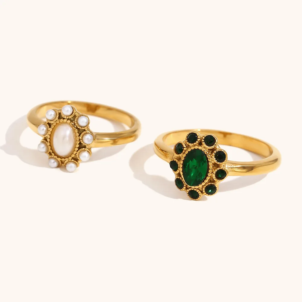 Miranda Elegant Vintage 18K Gold Plated Stainless Steel Floral Diamond Ring for Women Luxury Retro Dainty Flower Jewelry Fashion
Miranda Elegant Vintage 18K Gold Plated Stainless Steel Floral Diamond Ring for Women Luxury Retro Dainty Flower Jewelry Fashion