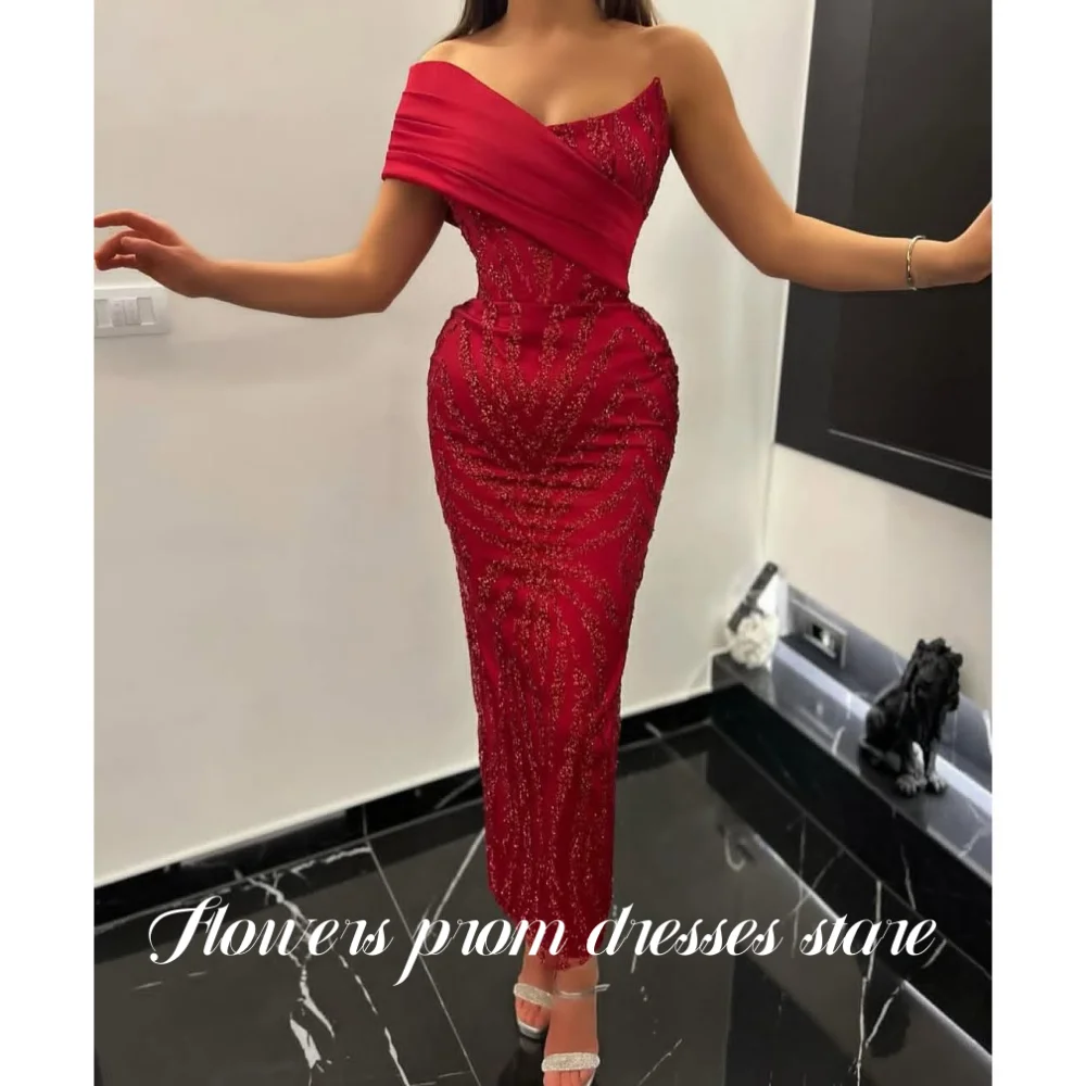 Flowers Red One Shoulder Prom Dress Trumpet Party Dress with Pleats Evening Dress Formal Occasion Dresses for Women Customized
Flowers Red One Shoulder Prom Dress Trumpet Party Dress with Pleats Evening Dress Formal Occasion Dresses for Women Customized