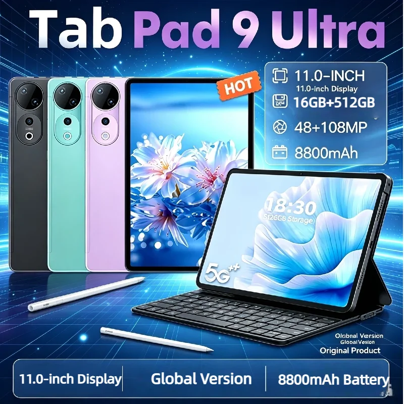 Global Original Pad 9 Ultra Android 15 Tablet 16GB+512GB 8800mAh Battery 5G Dual SIM WiFi GPS Google Store 4K HD Mi Tablette PC
Global Original Pad 9 Ultra Android 15 Tablet 16GB+512GB 8800mAh Battery 5G Dual SIM WiFi GPS Google Store 4K HD Mi Tablette PC