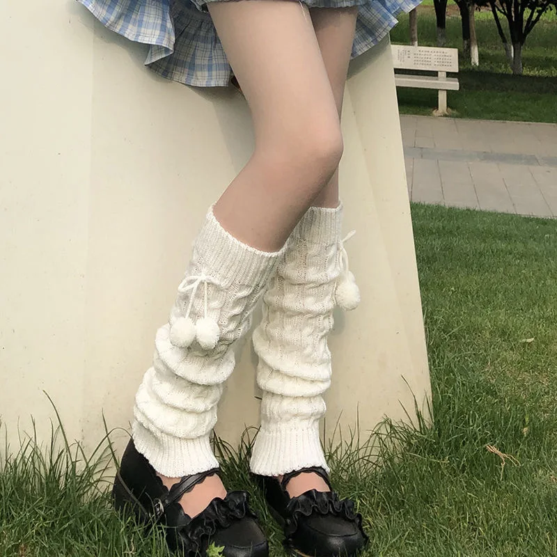 Japanese Style Winter Warm Socks Lolita Warm Leg Knitted Socks Wool Ball Knitted Foot Covers Leg Warmers With Balls For Women
Japanese Style Winter Warm Socks Lolita Warm Leg Knitted Socks Wool Ball Knitted Foot Covers Leg Warmers With Balls For Women