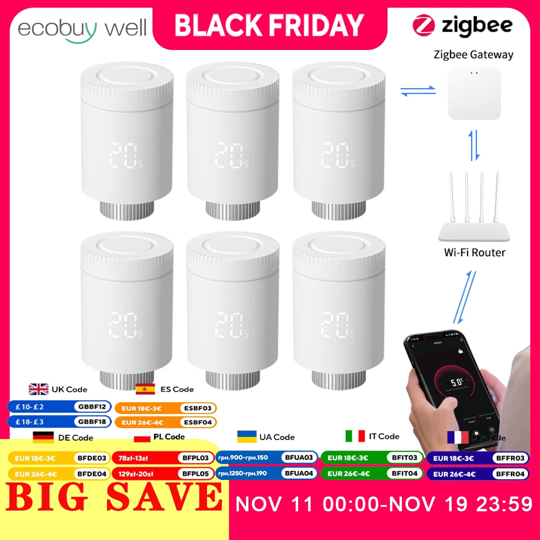 Tuya Zigbee Thermostatic Valve Radiator Connected Thermostatic Valves Tuya Radiator Valve Temperature Controller Google Home
Tuya Zigbee Thermostatic Valve Radiator Connected Thermostatic Valves Tuya Radiator Valve Temperature Controller Google Home