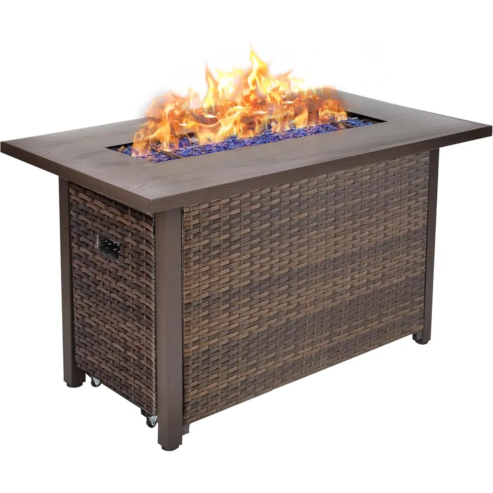 42 Inch Propane Fire Pit Table, 50,000 BTU Outdoor Gas Fire Pits with Removable Lid, 2 in 1 Rectangular Firepit Table for Outsid
42 Inch Propane Fire Pit Table, 50,000 BTU Outdoor Gas Fire Pits with Removable Lid, 2 in 1 Rectangular Firepit Table for Outsid