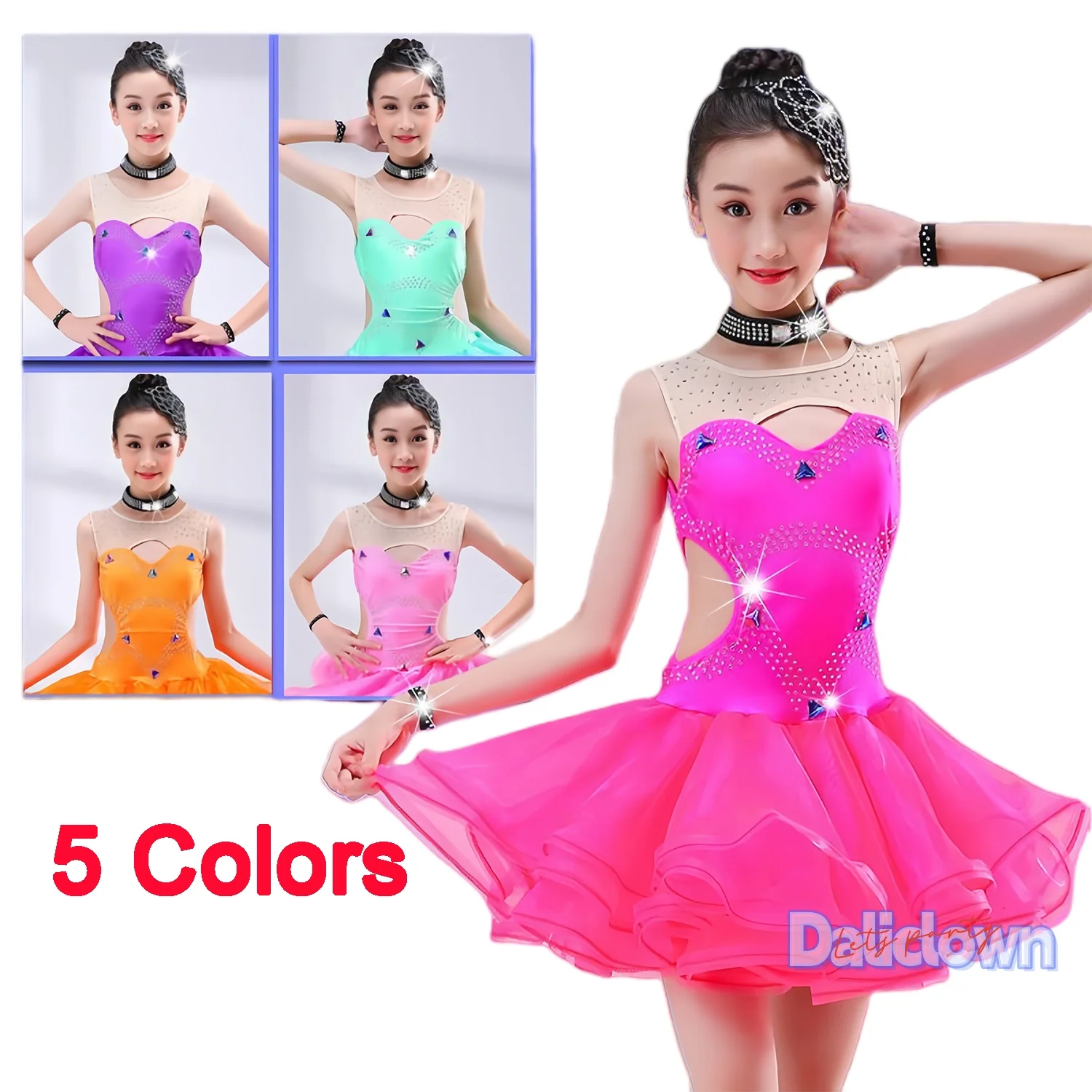 Sexy Latin Dance Dress Rhinestone Diamond Competition Clothes Kids Girls Ballroom Samba Salsa Party Performance Dance Costume
Sexy Latin Dance Dress Rhinestone Diamond Competition Clothes Kids Girls Ballroom Samba Salsa Party Performance Dance Costume