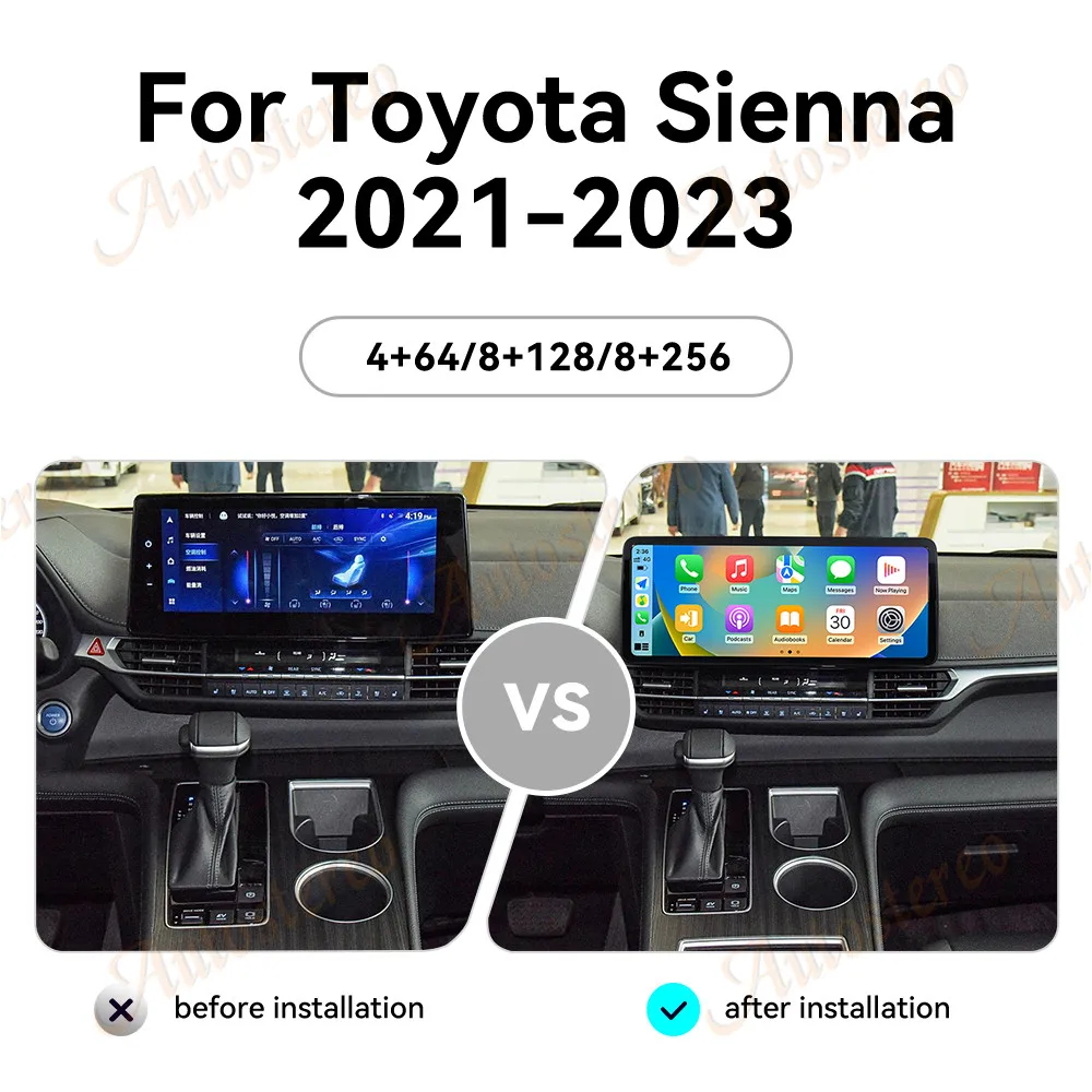 Беспроводной Carplay 12,3 дюйма 4G Android 14 для Toyota Sienna 2021-2024 сенсорный экран автомобильный GPS-навигатор мультимедийный плеер медиа
Беспроводной Carplay 12,3 дюйма 4G Android 14 для Toyota Sienna 2021-2024 сенсорный экран автомобильный GPS-навигатор мультимедийный плеер медиа