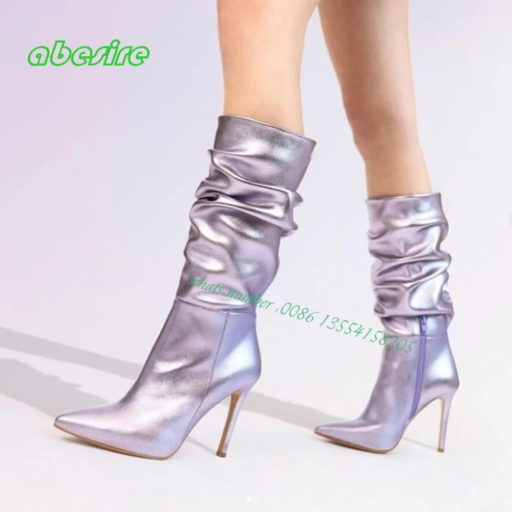Pleated Stiletto Heels Boots 2022 New Designer Pointed Toe Knee High Side Zipper Leather Solid Casual Winter Women's Shoes Sexy
Pleated Stiletto Heels Boots 2022 New Designer Pointed Toe Knee High Side Zipper Leather Solid Casual Winter Women's Shoes Sexy