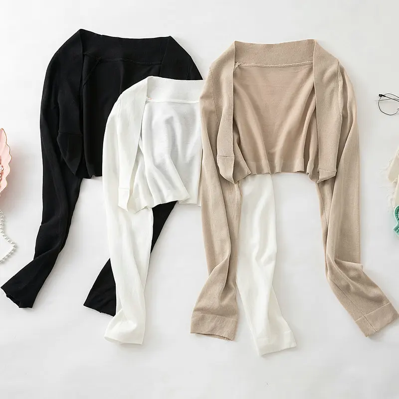 Ice Silk Knitted High Waist Small Shawl Jacket Women Summer Long Sleeve with Halter Dress Outerwear Open Cardigan Ultra Thin ...
Ice Silk Knitted High Waist Small Shawl Jacket Women Summer Long Sleeve with Halter Dress Outerwear Open Cardigan Ultra Thin ...