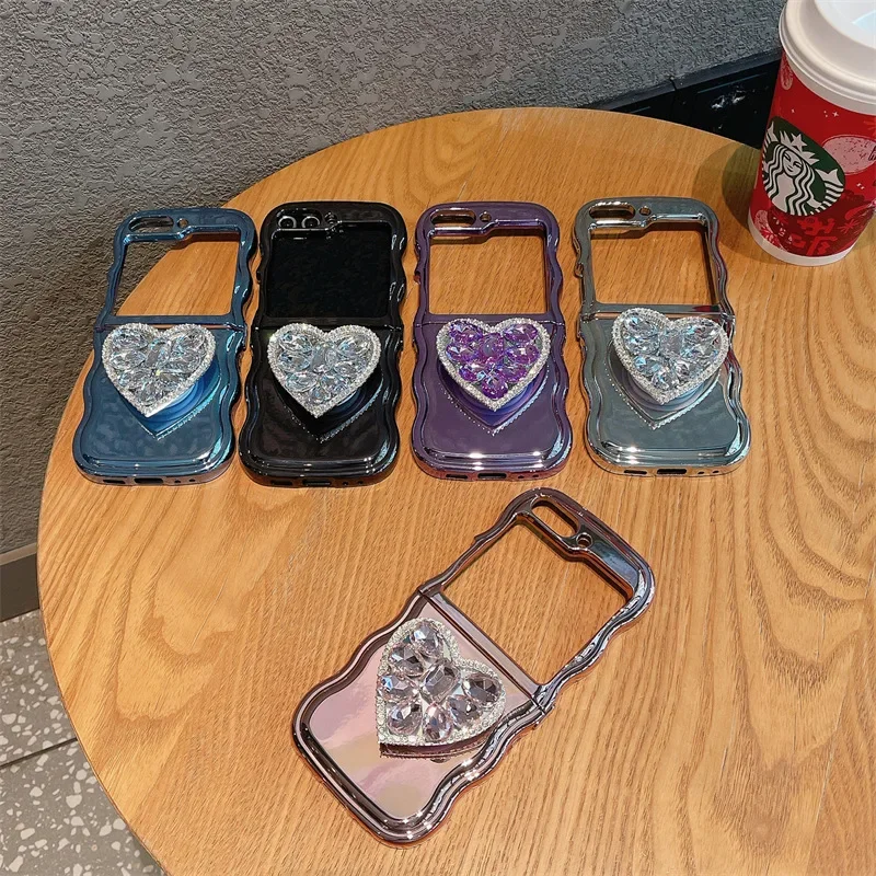 Diamond Heart Phone Stand Case for Samsung Galaxy Z Flip 6 5 4 3 Protective Back Cover for ZFlip4 ZFlip5 ZFlip6 Case
Diamond Heart Phone Stand Case for Samsung Galaxy Z Flip 6 5 4 3 Protective Back Cover for ZFlip4 ZFlip5 ZFlip6 Case