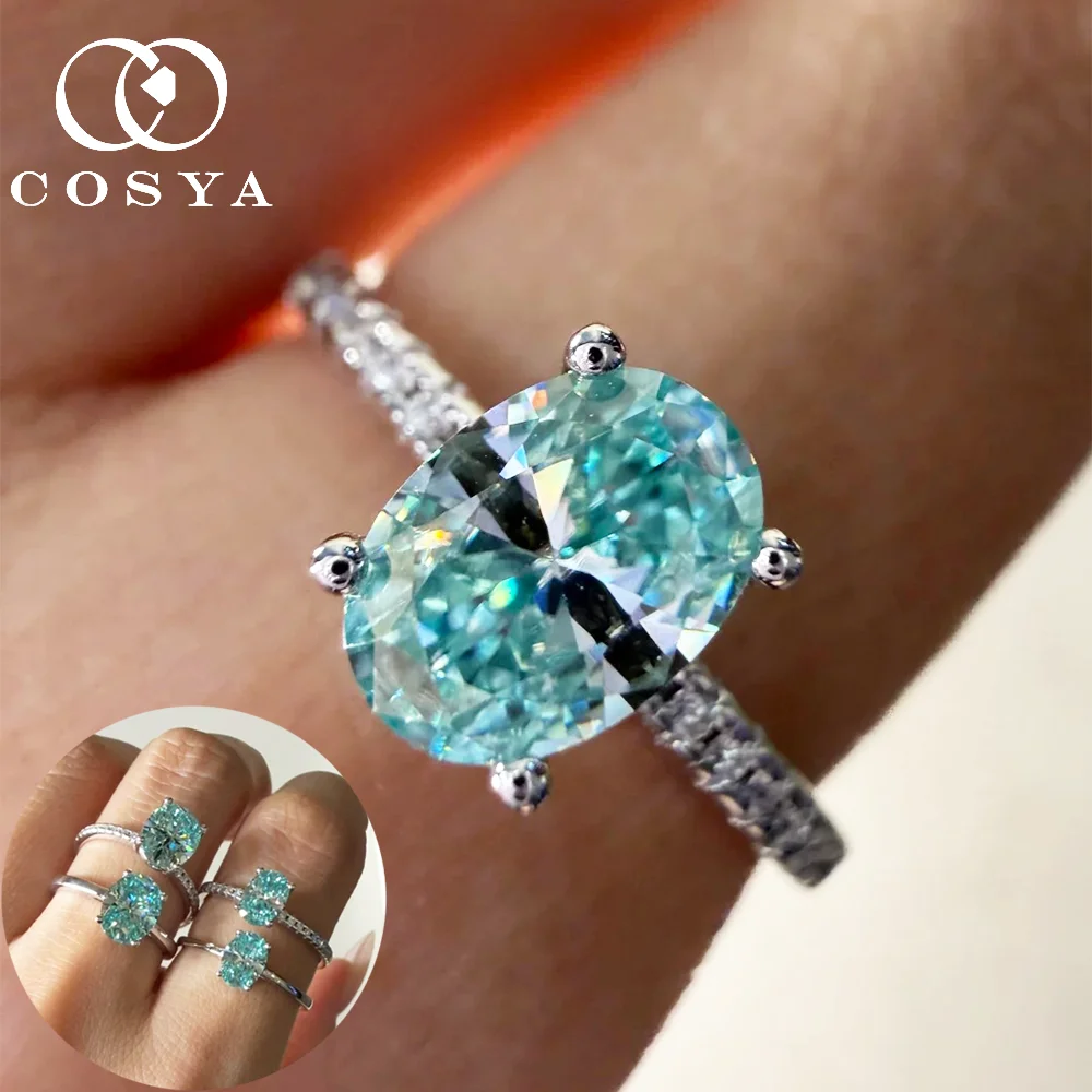 COSYA 1/2CT Oval Cut Mint Blue Moissanite Ring For Women S925 Silver Radiant Diamond Sparkling Wedding Band Daity Fine Jewelry
COSYA 1/2CT Oval Cut Mint Blue Moissanite Ring For Women S925 Silver Radiant Diamond Sparkling Wedding Band Daity Fine Jewelry