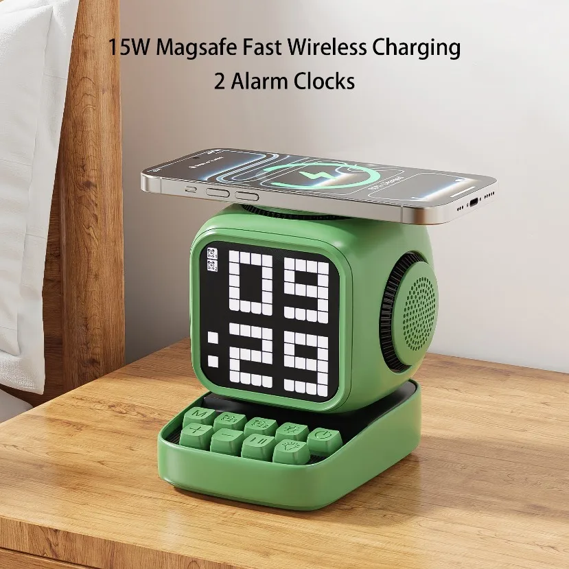 15W Wireless Fast Charger with White Noise Bluetooth Speaker Multi-functional Mini Computer Appearance Magnetic Dual Alarm Clock
15W Wireless Fast Charger with White Noise Bluetooth Speaker Multi-functional Mini Computer Appearance Magnetic Dual Alarm Clock