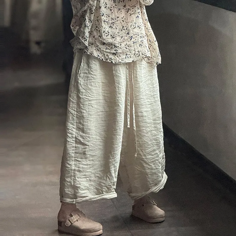 Women Cotton Linen Casual Trousers New 2024 Autumn Vintage Style Solid Color Loose Comfortable Female Wide Leg Pants M269
Women Cotton Linen Casual Trousers New 2024 Autumn Vintage Style Solid Color Loose Comfortable Female Wide Leg Pants M269