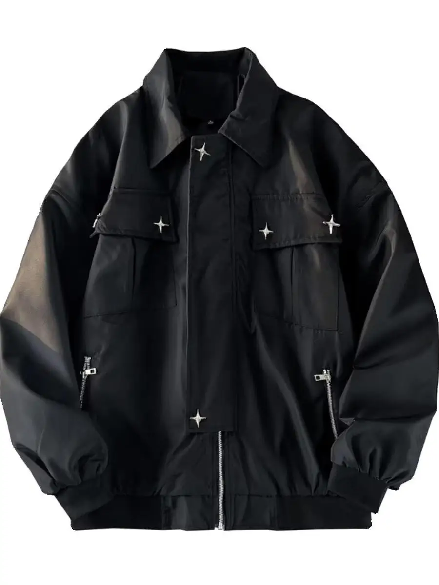 Американская ретро однотонная рабочая одежда с лацканами, пилотная куртка, мужская весенне-осенняя свободная повседневная бейсбольная куртка, полиэфирная ткань, ветрозащитная
Американская ретро однотонная рабочая одежда с лацканами, пилотная куртка, мужская весенне-осенняя свободная повседневная бейсбольная куртка, полиэфирная ткань, ветрозащитная