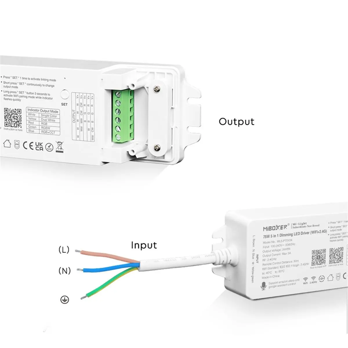 SCLS 75W WL5-P75V24 Tuya Smart 5-in-1 Dimmer WiFi+2.4G for Versatile LED Strip Control
SCLS 75W WL5-P75V24 Tuya Smart 5-in-1 Dimmer WiFi+2.4G for Versatile LED Strip Control