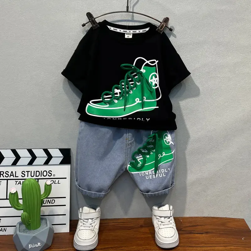 Boys Clothing Set Shorts T-shirts + Demin Jeans 2pcs Suits for Boys Clothes Summer Kids Sport Tracksuit 2-12 Years New
Boys Clothing Set Shorts T-shirts + Demin Jeans 2pcs Suits for Boys Clothes Summer Kids Sport Tracksuit 2-12 Years New