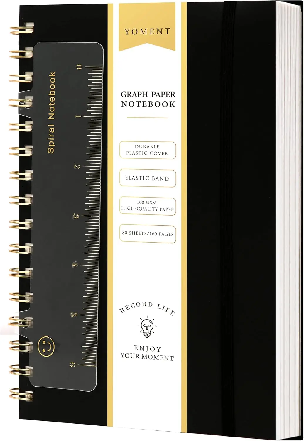 A5 Graph Paper Spiral Notebook 160 Pages Grid Notebook Waterproof Plastic Hardcover 5x7 Black
A5 Graph Paper Spiral Notebook 160 Pages Grid Notebook Waterproof Plastic Hardcover 5x7 Black