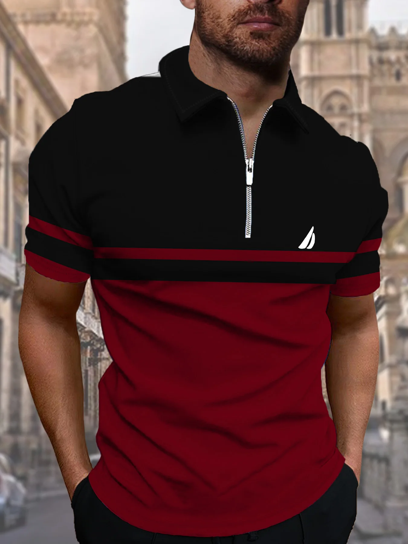 Men's Fashion 3D Digital Printed Zipper Polo Shirt Comfortable Casual Style Short Sleeves Regular Fabric Half Open Collar
Men's Fashion 3D Digital Printed Zipper Polo Shirt Comfortable Casual Style Short Sleeves Regular Fabric Half Open Collar