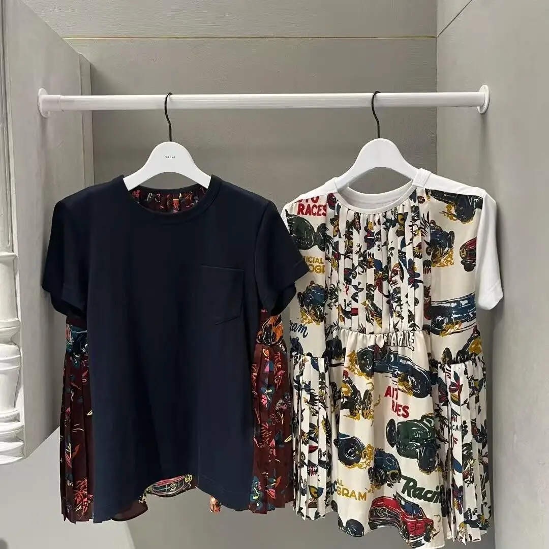 SAC 25 Spring Splicing Half-Sleeve Top Back Graffiti Printing Loose Short Sleeve Pleated T-Shirt Women
SAC 25 Spring Splicing Half-Sleeve Top Back Graffiti Printing Loose Short Sleeve Pleated T-Shirt Women
