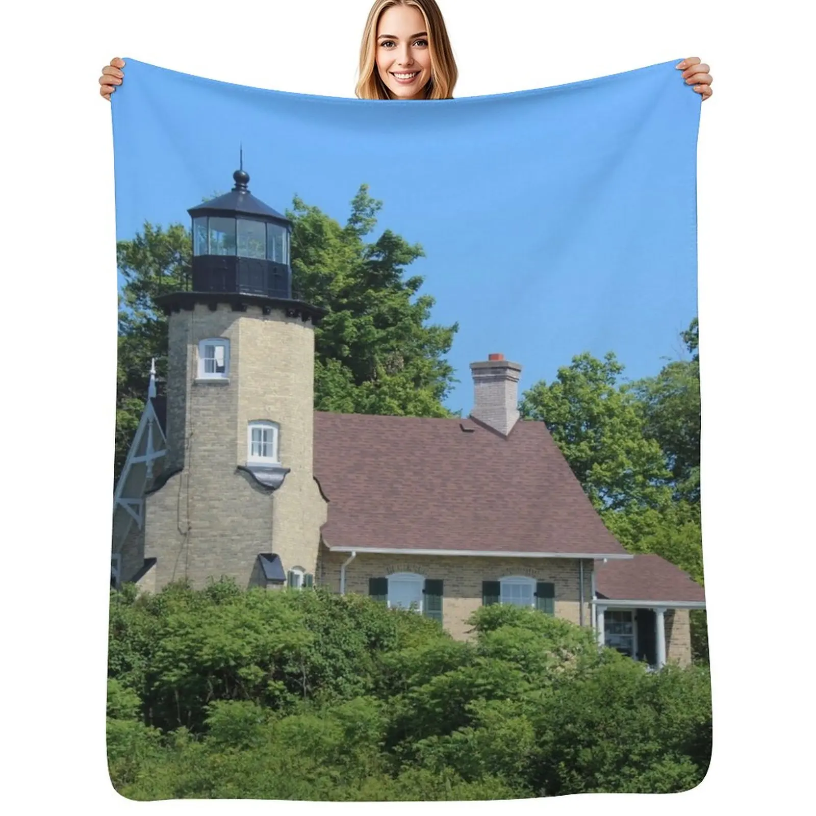 White River Light Station Throw Blanket Machine Washable Soft Warm Blanket
White River Light Station Throw Blanket Machine Washable Soft Warm Blanket