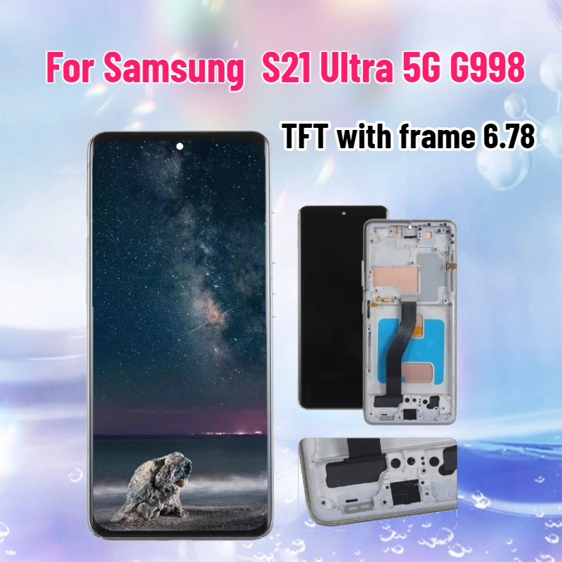 Дисплейный модуль TFT SM-G998F SM-G998 для Samsung S21 Ultra 5G G998 G998U с тачскрином и рамкой
Дисплейный модуль TFT SM-G998F SM-G998 для Samsung S21 Ultra 5G G998 G998U с тачскрином и рамкой