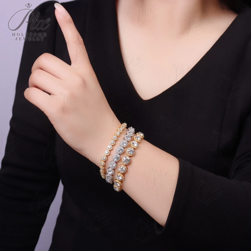 Круглый браслет, украшенный изысканным муассанитом и цирконом, женский стиль, серебряный материал 925, модный праздничный подарок
Круглый браслет, украшенный изысканным муассанитом и цирконом, женский стиль, серебряный материал 925, модный праздничный подарок