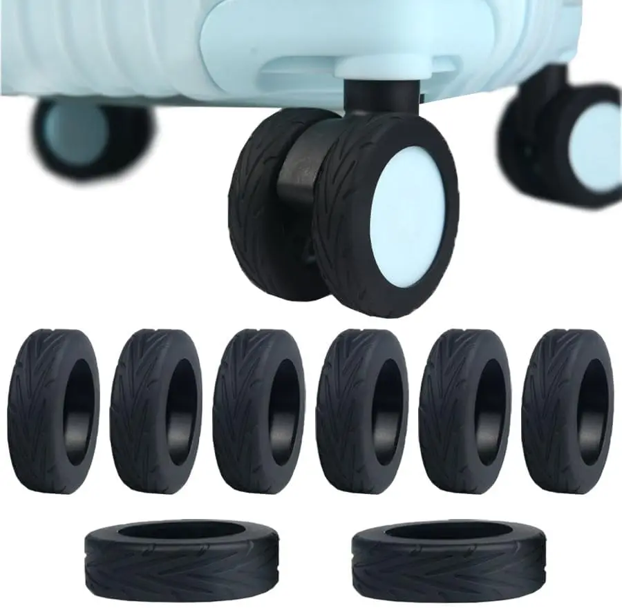 8pcs Silicone Luggage Wheel Covers, Anti-Skid Suitcase Wheel Protector Replacement, Covers for 2-2.4" Essential Travel Accessorie Carry On Luggage Wheels Protector(Black)
8pcs Silicone Luggage Wheel Covers, Anti-Skid Suitcase Wheel Protector Replacement, Covers for 2-2.4" Essential Travel Accessorie Carry On Luggage Wheels Protector(Black)