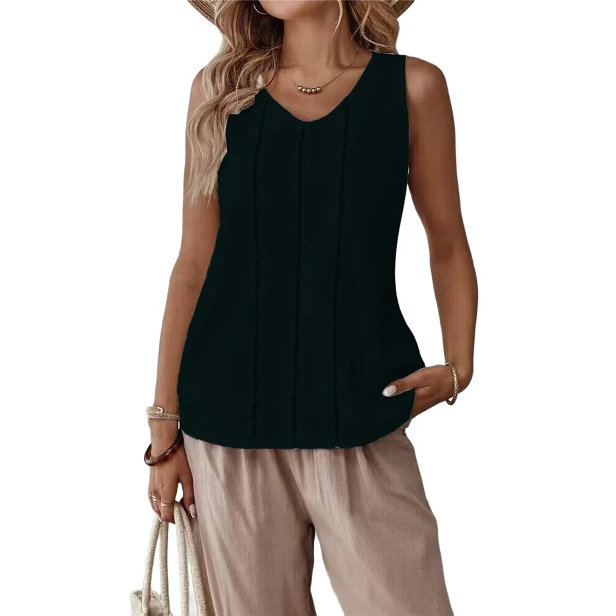 Linen Tank Tops for Women Summer Casual Loose V Neck Sleeveless Shirts Blouses Tunic Tops Black S
Linen Tank Tops for Women Summer Casual Loose V Neck Sleeveless Shirts Blouses Tunic Tops Black S